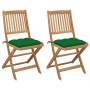 2 pcs folding garden chairs and solid acacia wood cushions by vidaXL, Garden chairs - Ref: Foro24-3064664, Price: 107,99 €, D...