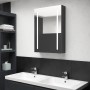 Armario de baño con espejo LED negro brillante 50x13x70 cm de vidaXL, Tocadores de baño - Ref: Foro24-326496, Precio: 126,36 ...