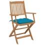 4 pcs folding garden chairs and solid acacia wood cushions by vidaXL, Garden chairs - Ref: Foro24-3064636, Price: 212,80 €, D...