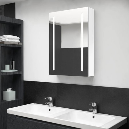 Armario de baño con espejo LED blanco brillante 50x13x70 cm de vidaXL, Tocadores de baño - Ref: Foro24-326501, Precio: 112,94...