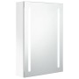 Armario de baño con espejo LED blanco brillante 50x13x70 cm de vidaXL, Tocadores de baño - Ref: Foro24-326501, Precio: 112,94...