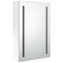 Armario de baño con espejo LED blanco brillante 50x13x70 cm de vidaXL, Tocadores de baño - Ref: Foro24-326501, Precio: 112,94...