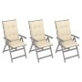 Reclining garden chairs 3 pcs solid acacia wood cushions by vidaXL, Garden chairs - Ref: Foro24-3064745, Price: 261,17 €, Dis...