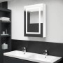 Armario de baño con espejo LED blanco brillante 50x13x70 cm de vidaXL, Tocadores de baño - Ref: Foro24-326494, Precio: 145,85...