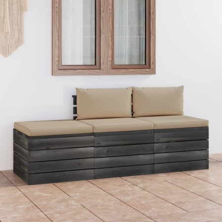 Pallet garden furniture 3 pieces with solid pine wood cushions by vidaXL, Garden sets - Ref: Foro24-3061758, Price: 248,99 €,...