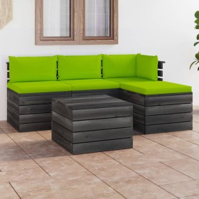 Pallet garden furniture 5 pieces with solid pine wood cushions by vidaXL, Garden sets - Ref: Foro24-3061802, Price: 368,99 €,...