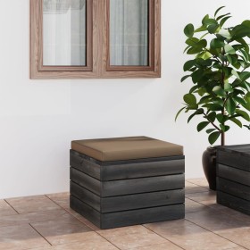 Otomana de palets de jardín con cojín gris taupe madera de pino de vidaXL, Sofás modulares de exterior - Ref: Foro24-3061703,...