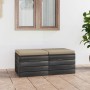 Gartenpalette Ottomane 2 Stück Kissen massivem Kiefernholz von vidaXL, Modulare Sofas für den Außenbereich - Ref: Foro24-3061...