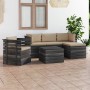 Garden furniture made of 6-piece pallets with solid pine wood cushions. by vidaXL, Garden sets - Ref: Foro24-3061854, Price: ...