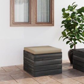 Garden pallet ottoman with pine wood cushion by vidaXL, Modular outdoor sofas - Ref: Foro24-3061698, Price: 72,16 €, Discount: %