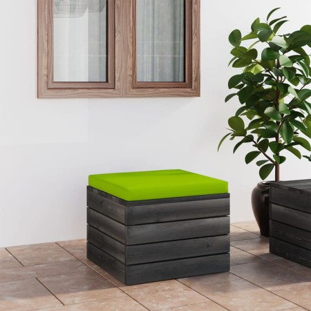 Pallet ottoman for garden with pine wood cushion by vidaXL, Modular outdoor sofas - Ref: Foro24-3061706, Price: 69,09 €, Disc...