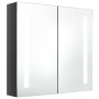 Armario de baño con espejo LED gris brillante 62x14x60 cm de vidaXL, Tocadores de baño - Ref: Foro24-326521, Precio: 118,99 €...