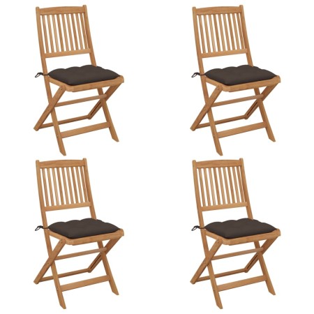 Folding garden chairs 4 units and solid acacia wood cushions by vidaXL, Garden chairs - Ref: Foro24-3064694, Price: 197,33 €,...