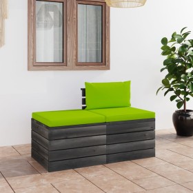 Pallet garden furniture 2 pieces with solid pine wood cushions by vidaXL, Garden sets - Ref: Foro24-3061682, Price: 133,81 €,...