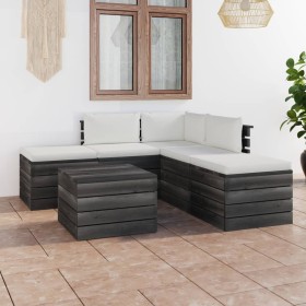 Pallet garden furniture 6 pieces with solid pine wood cushions by vidaXL, Garden sets - Ref: Foro24-3061841, Price: 452,26 €,...