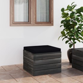 Garden pallet ottoman with pine wood cushion by vidaXL, Modular outdoor sofas - Ref: Foro24-3061702, Price: 73,65 €, Discount: %