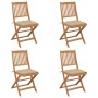 4 pcs folding garden chairs and solid acacia wood cushions by vidaXL, Garden chairs - Ref: Foro24-3064689, Price: 217,35 €, D...