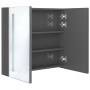 Armario de baño con espejo LED gris brillante 62x14x60 cm de vidaXL, Tocadores de baño - Ref: Foro24-326521, Precio: 118,99 €...