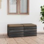 Garden pallet ottomans 2 pcs solid pine wood cushions by vidaXL, Modular outdoor sofas - Ref: Foro24-3061715, Price: 126,34 €...