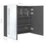 Armario de baño con espejo LED gris brillante 62x14x60 cm de vidaXL, Tocadores de baño - Ref: Foro24-326521, Precio: 118,99 €...