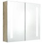 Bathroom cabinet with mirror and LED lighting in oak color, 62x14x60 cm. by vidaXL, bathroom vanities - Ref: Foro24-326522, P...