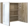 Bathroom cabinet with mirror and LED lighting in oak color, 62x14x60 cm. by vidaXL, bathroom vanities - Ref: Foro24-326522, P...