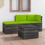 Pallet garden furniture 4 pieces with solid pine wood cushions by vidaXL, Garden sets - Ref: Foro24-3061790, Price: 334,50 €,...