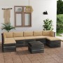 Pallet furniture for garden, 8 pieces with solid pine wood cushions. by vidaXL, Garden sets - Ref: Foro24-3062022, Price: 733...