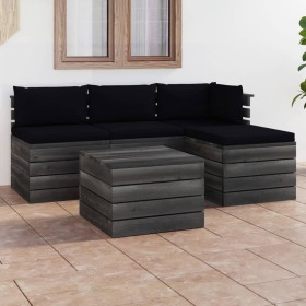 Pallet garden furniture 5 pieces with solid pine wood cushions by vidaXL, Garden sets - Ref: Foro24-3061798, Price: 370,99 €,...