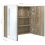 Bathroom cabinet with mirror and LED lighting in oak color, 62x14x60 cm. by vidaXL, bathroom vanities - Ref: Foro24-326522, P...