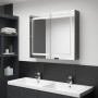 Armario de baño con espejo LED gris brillante 80x12x68 cm de vidaXL, Tocadores de baño - Ref: Foro24-326514, Precio: 162,71 €...