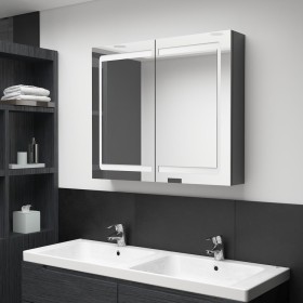 Bathroom cabinet with LED mirror glossy gray 80x12x68 cm by vidaXL, bathroom vanities - Ref: Foro24-326514, Price: 167,99 €, ...