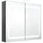 Armario de baño con espejo LED gris brillante 80x12x68 cm de vidaXL, Tocadores de baño - Ref: Foro24-326514, Precio: 162,71 €...