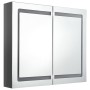 Armario de baño con espejo LED gris brillante 80x12x68 cm de vidaXL, Tocadores de baño - Ref: Foro24-326514, Precio: 162,71 €...