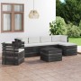 Paletten Gartenmöbel 7 Stück Kissen massivem Kiefernholz von vidaXL, Gartensets - Ref: Foro24-3061877, Preis: 623,21 €, Rabat...