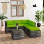 Muebles de palets para jardín 6 pzas con cojines madera de pino de vidaXL, Conjuntos de jardín - Ref: Foro24-3061934, Precio:...