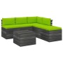 Pallet garden furniture 6 pieces with pine wood cushions by vidaXL, Garden sets - Ref: Foro24-3061934, Price: 473,99 €, Disco...