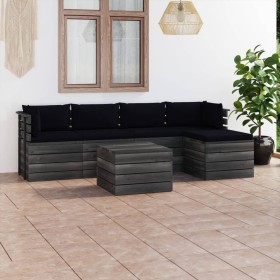 Garden pallet furniture 6 pieces cushions solid pine wood by vidaXL, Garden sets - Ref: Foro24-3061870, Price: 479,99 €, Disc...