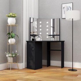 Corner vanity with LED lights black 111x54x141.5 cm by vidaXL, Bedroom Dressers - Ref: Foro24-326534, Price: 188,99 €, Discou...