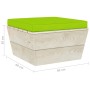 Garden pallet ottoman with cushion made of impregnated fir wood by vidaXL, Modular outdoor sofas - Ref: Foro24-3063383, Price...