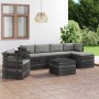 Garden pallet furniture 7 pieces cushions solid pine wood by vidaXL, Garden sets - Ref: Foro24-3061876, Price: 615,93 €, Disc...