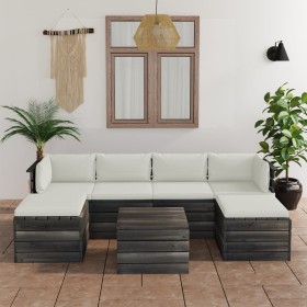 Pallet furniture for garden 7 pcs solid pine wood cushions by vidaXL, Garden sets - Ref: Foro24-3061973, Price: 602,60 €, Dis...