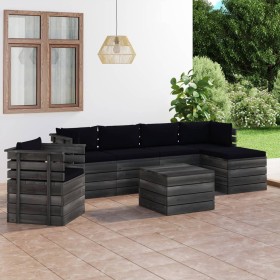 Garden pallet furniture 7 pieces cushions solid pine wood by vidaXL, Garden sets - Ref: Foro24-3061882, Price: 608,58 €, Disc...