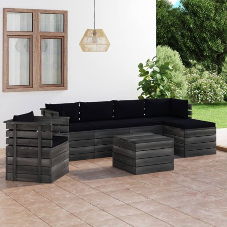 Garden pallet furniture 7 pieces cushions solid pine wood by vidaXL, Garden sets - Ref: Foro24-3061882, Price: 608,99 €, Disc...