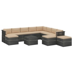 Garden pallet furniture 12 pcs solid pine wood cushions by vidaXL, Garden sets - Ref: Foro24-3062118, Price: 985,64 €, Discou...