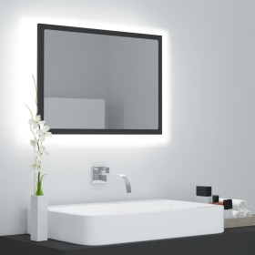 Glossy gray acrylic bathroom mirror 60x8.5x37 cm by vidaXL, bathroom vanities - Ref: Foro24-804918, Price: 36,99 €, Discount: %