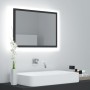 Glossy gray acrylic bathroom mirror 60x8.5x37 cm by vidaXL, bathroom vanities - Ref: Foro24-804918, Price: 36,06 €, Discount: %