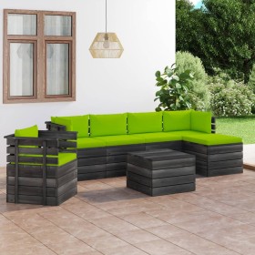 Garden pallet furniture 7 pieces cushions solid pine wood by vidaXL, Garden sets - Ref: Foro24-3061886, Price: 615,99 €, Disc...