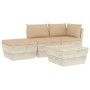 Garden furniture made of 4-piece pallets and fir wood cushions by vidaXL, Garden sets - Ref: Foro24-3063435, Price: 250,03 €,...