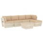 6-piece pallet garden furniture and fir wood cushions by vidaXL, Garden sets - Ref: Foro24-3063507, Price: 431,40 €, Discount: %